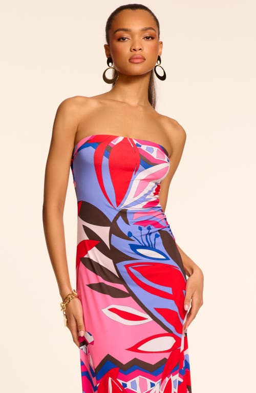Ramy Brook Bernada Abstract Print Strapless Dress In Multi
