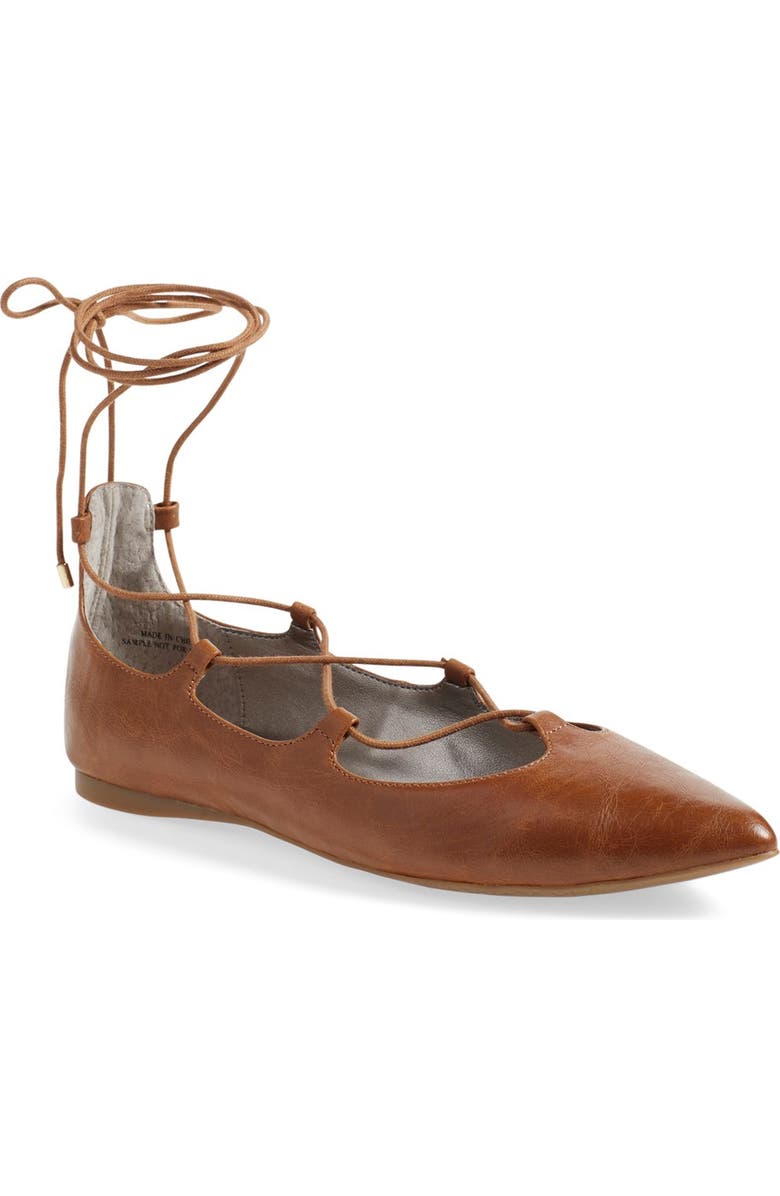 BP. 'Katrina' Pointy Toe Ghillie Flat, Main, color,