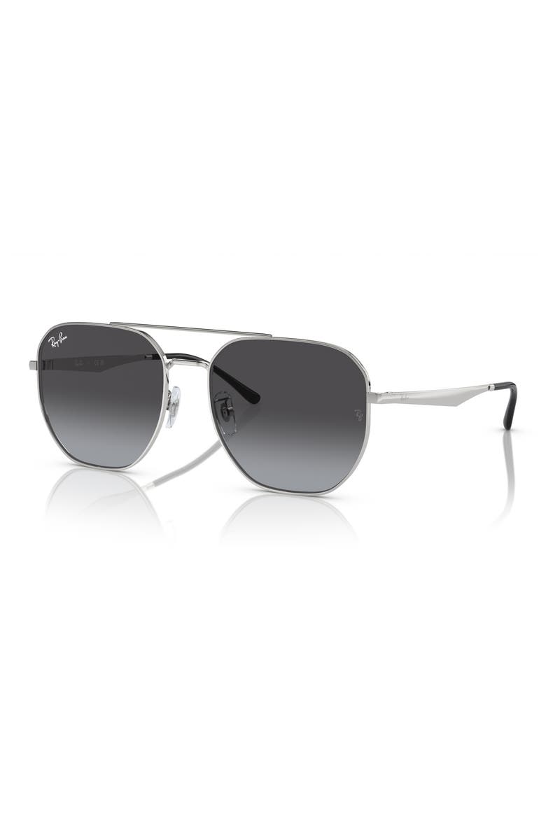 59mm Gradient Square Sunglasses, Alternate, color, SILVER / GREY GRADIENT