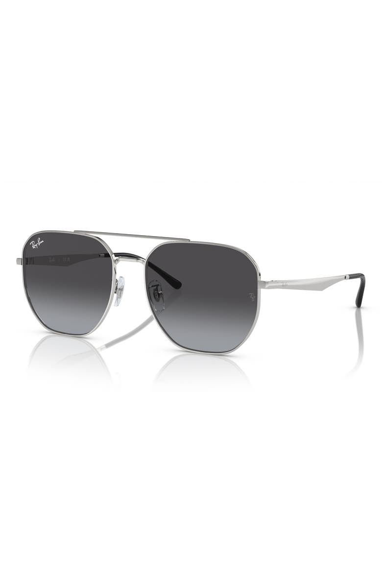 Ray-Ban 59mm Gradient Square Sunglasses, Alternate, color, Silver / Grey Gradient