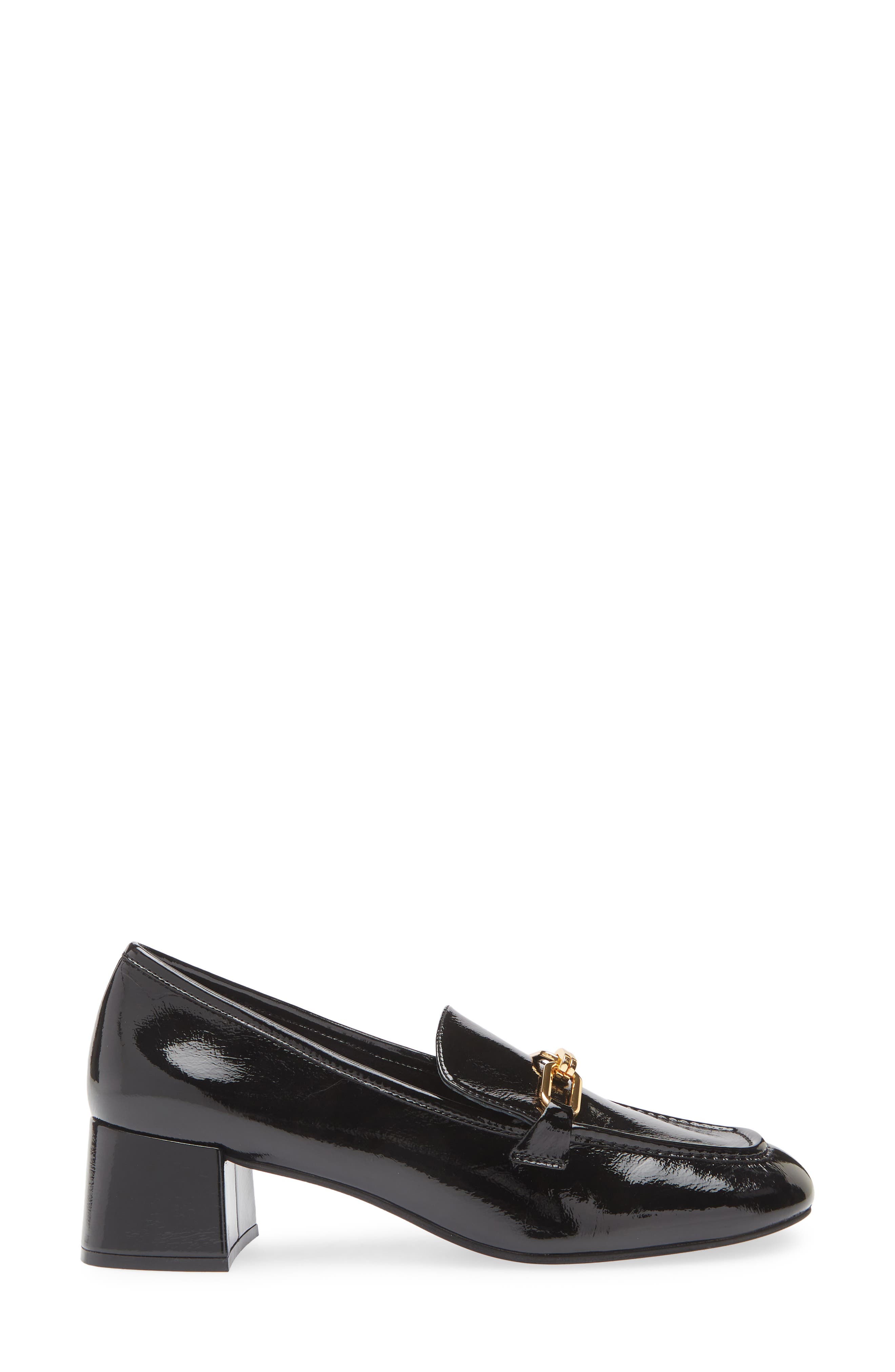 Jeffrey Campbell Archive Block Heel Pump, Alternate, color, Black Crinkle Patent Gold