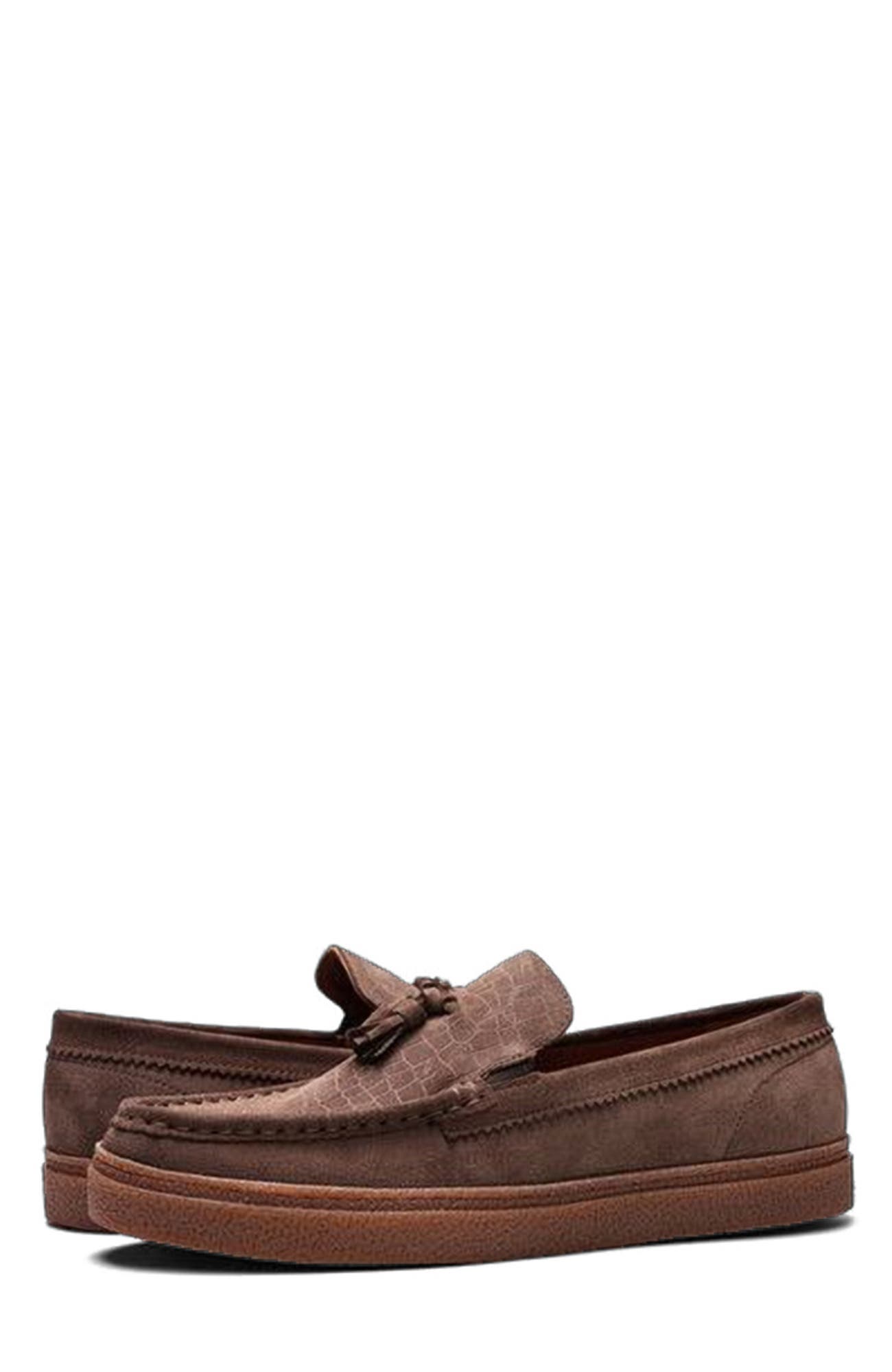 Baez Tassel Sneaker, Alternate, color, Saloon Brown Suede