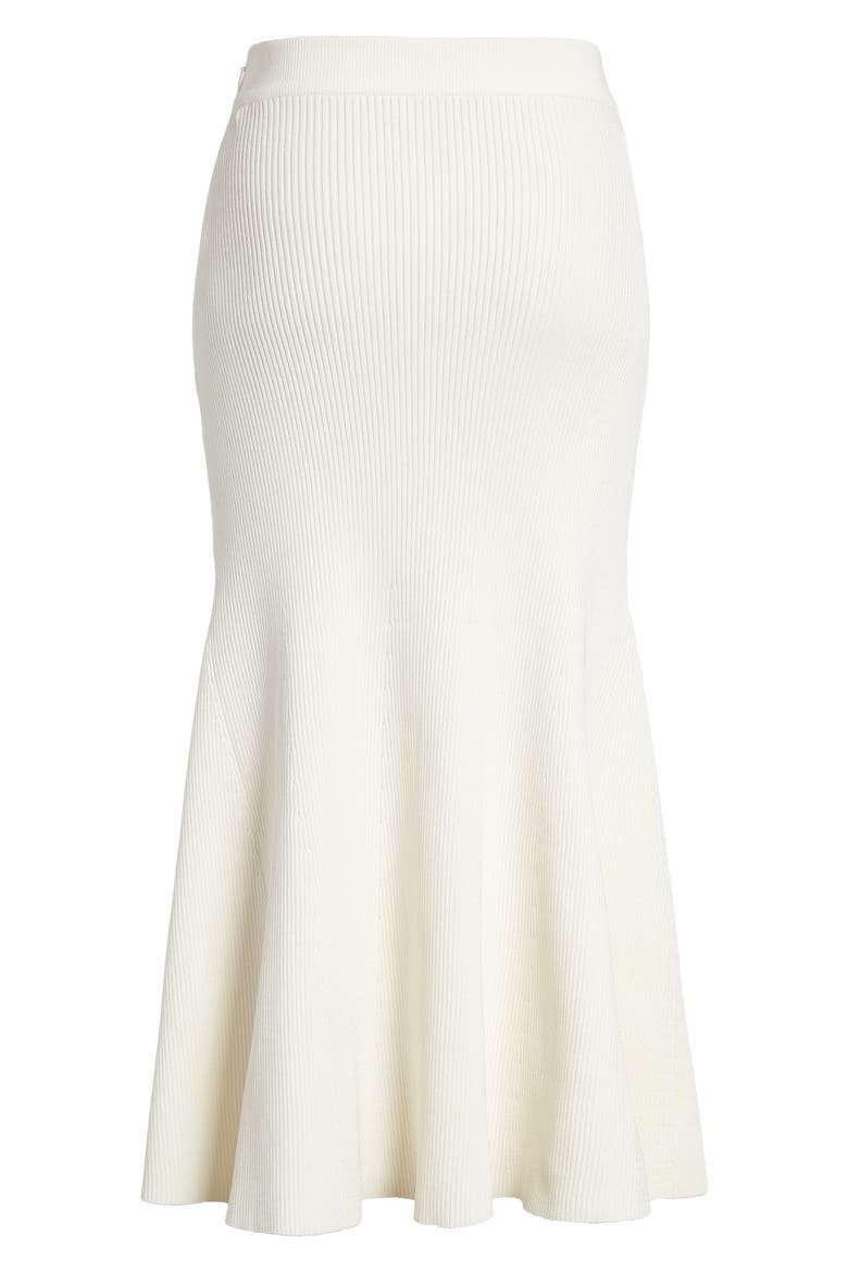 Alexander McQueen Grommet Rib Midi Sweater Skirt, Alternate, color, IVORY/ GOLD