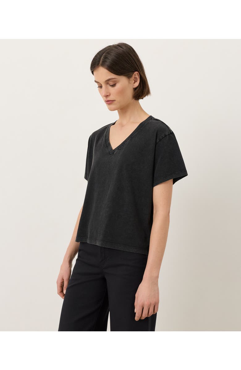 Pact Organic Cotton Vintage Jersey V-Neck Tee, Alternate, color, Washed Black