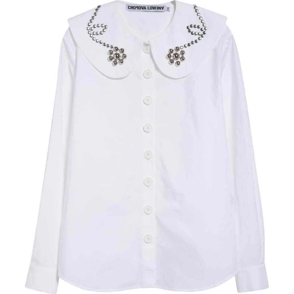 Chopova Lowena Studdy Poplin Button-up Shirt In White