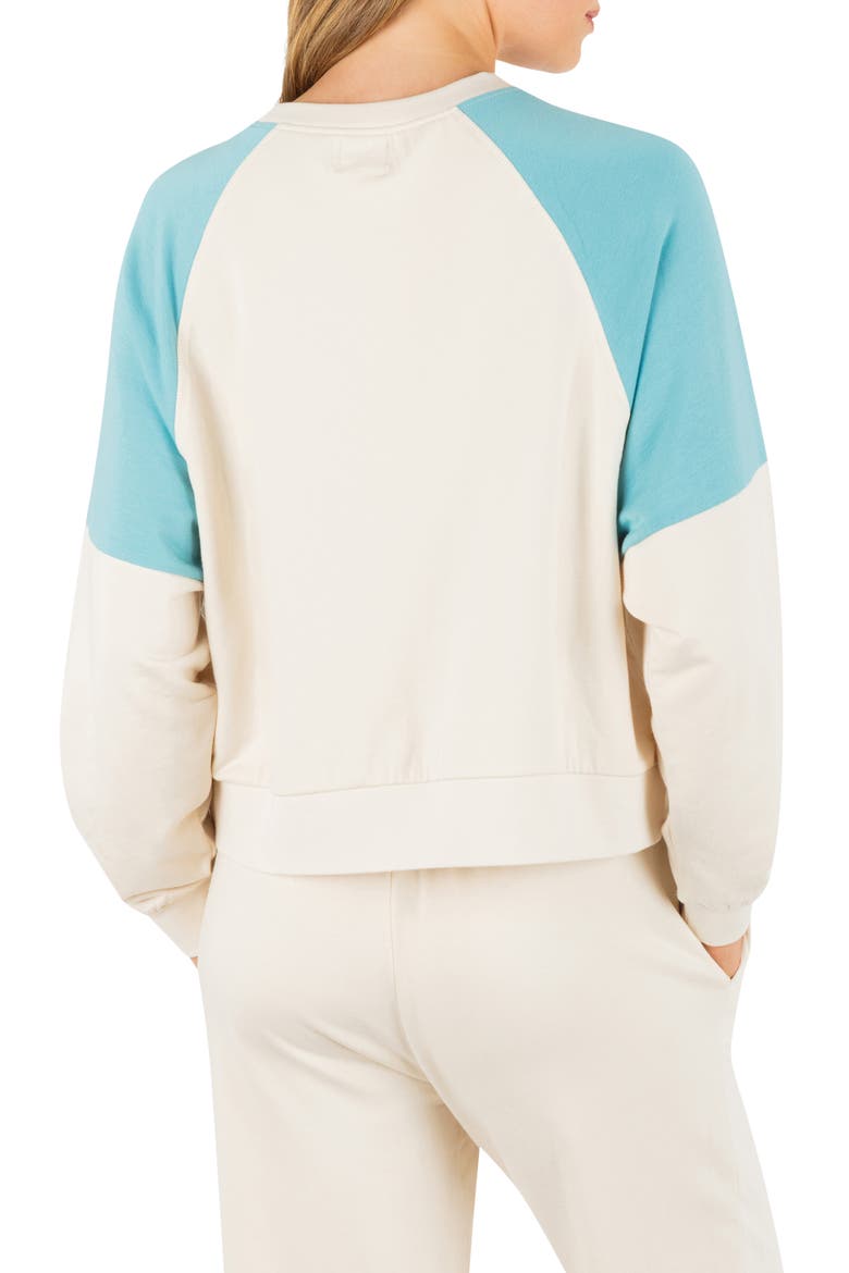 Rollers Colorblock Crew Neck Sweatshirt, Alternate, color, OFF WHITE
