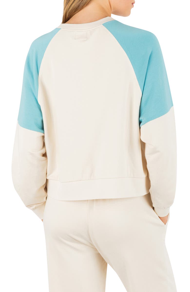 Hurley Rollers Colorblock Crew Neck Sweatshirt, Alternate, color, Off White