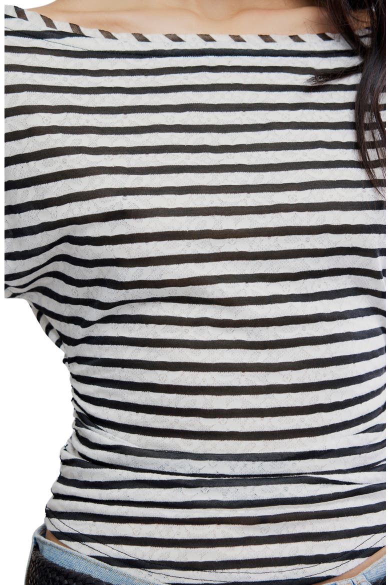 Ellie Off the Shoulder Top, Alternate, color, BLACK COMBO