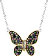 EFFY Semiprecious Stone & Diamond Butterfly Pendant Necklace