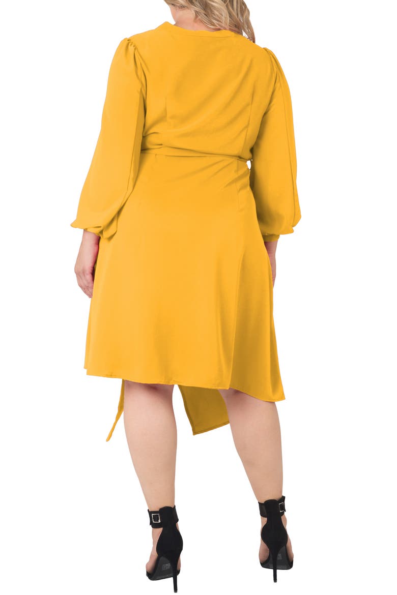Asymmetrical Long Sleeve Shirtdress, Alternate, color, GINGER