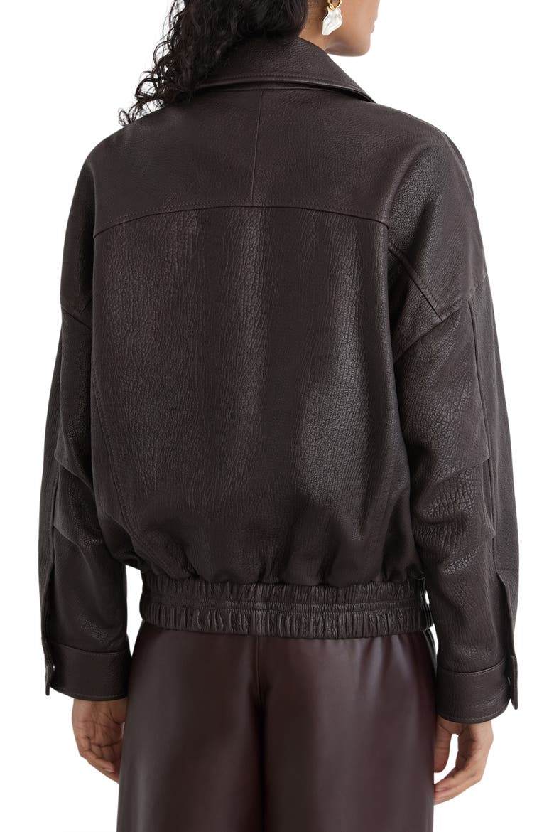 Petra Leather Jacket, Alternate, color, EBONY BROWN