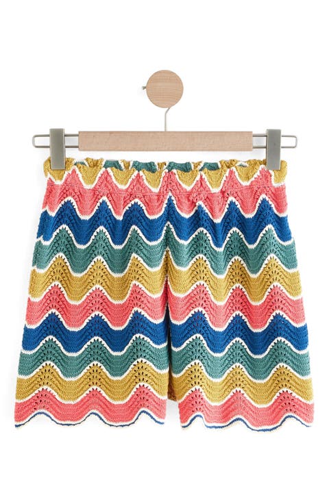 Stripe Crochet Cotton Shorts