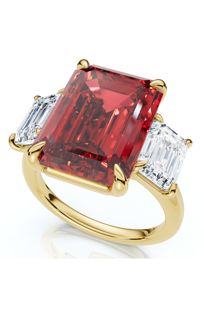 Bliss Diamond 13Ct Ruby & Diamond Ring Lab Grown, Main, color, 14K Yellow Gold