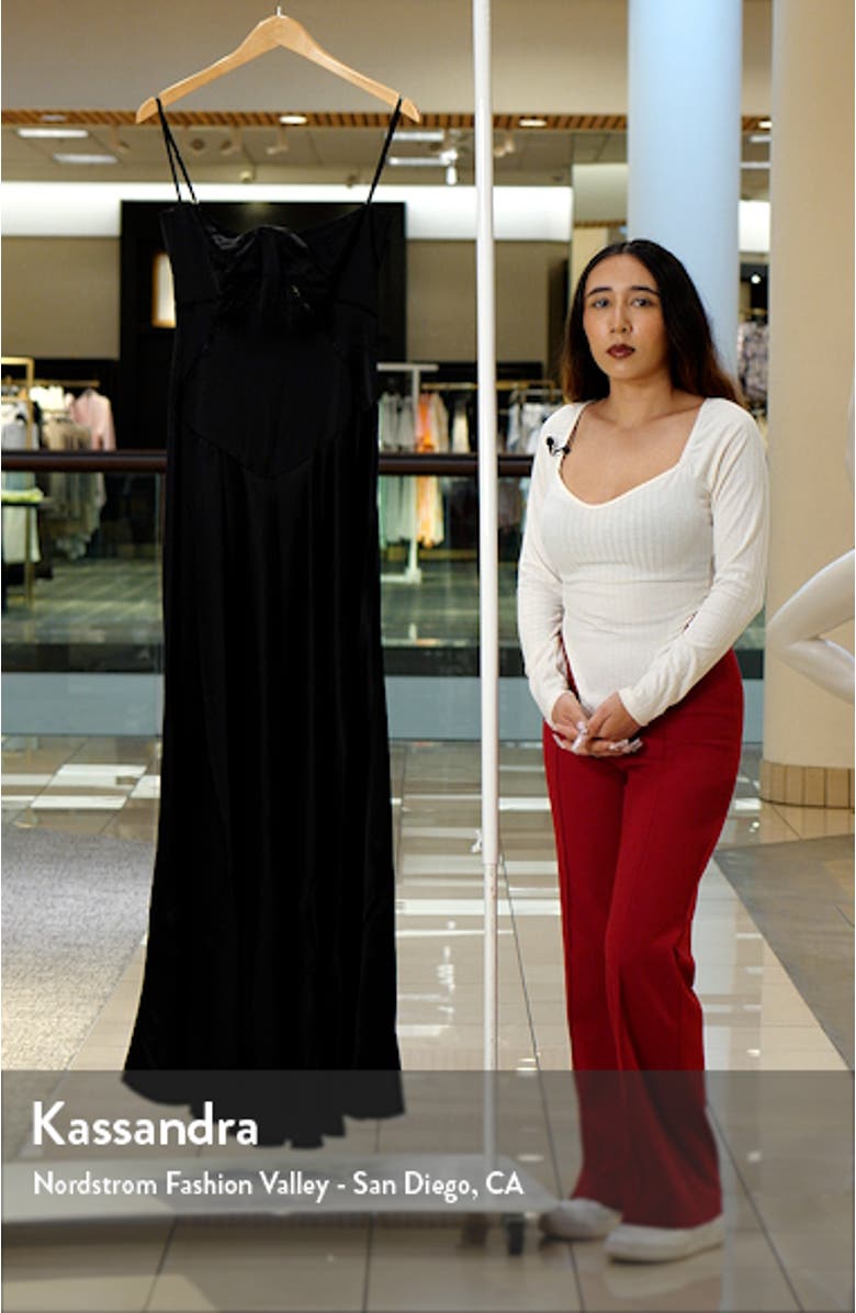 Anabella Lace-Up Satin Gown, sales video thumbnail