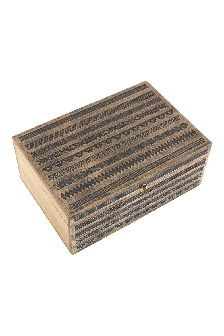 Mango Wood Set of 3 Decorative Boxes, Alternate, color, BROWN