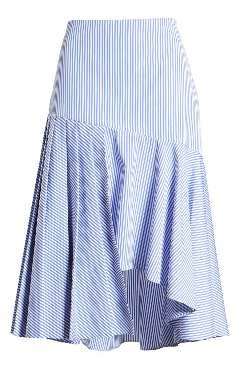 Nordstrom Signature Asymmetrical Stripe Cotton Skirt, Alternate, color,