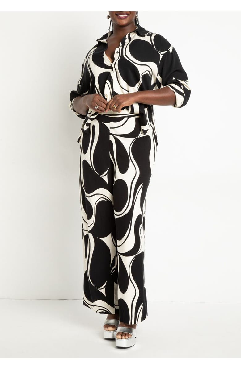 ELOQUII Printed Button Down, Alternate, color,