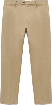 MANGO Slim Fit Stretch Cotton Twill Pants