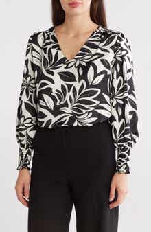 Renee C Floral Long Sleeve Top