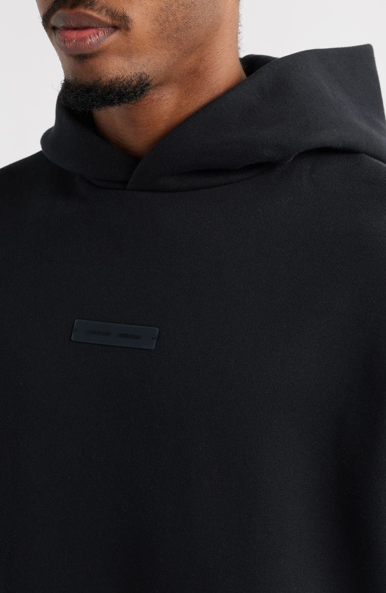 Fear of God Essentials Modern Fit Fleece Hoodie, Alternate, color, Jet Black