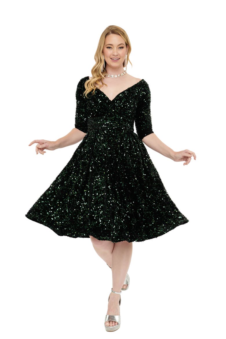 1950s Marceline Swing Dress, Main, color, Green
