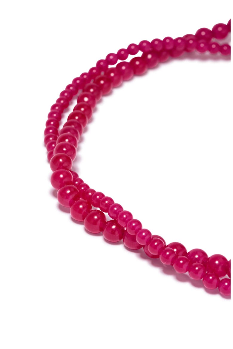 Chalcedony Beaded Necklace, Alternate, color, PINK