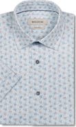 Bugatchi Miles OoohCotton® Floral Short Sleeve Button-Up Shirt