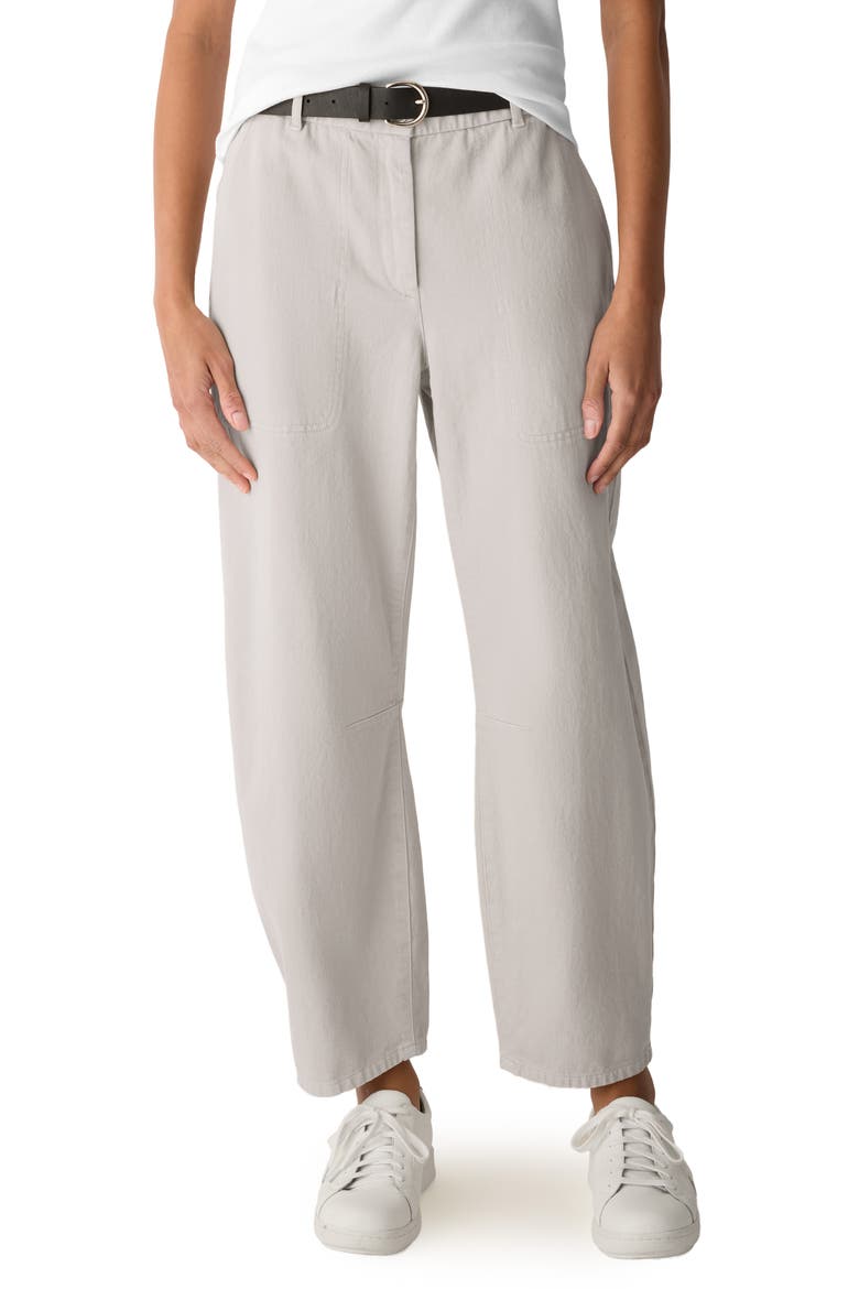 Organic Cotton Ankle Barrel Leg Pants, Main, color, PAPYRUS