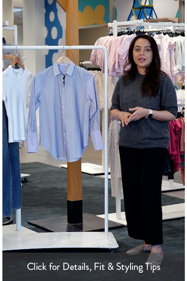 Elodie Stripe Cotton Button-Up Shirt video