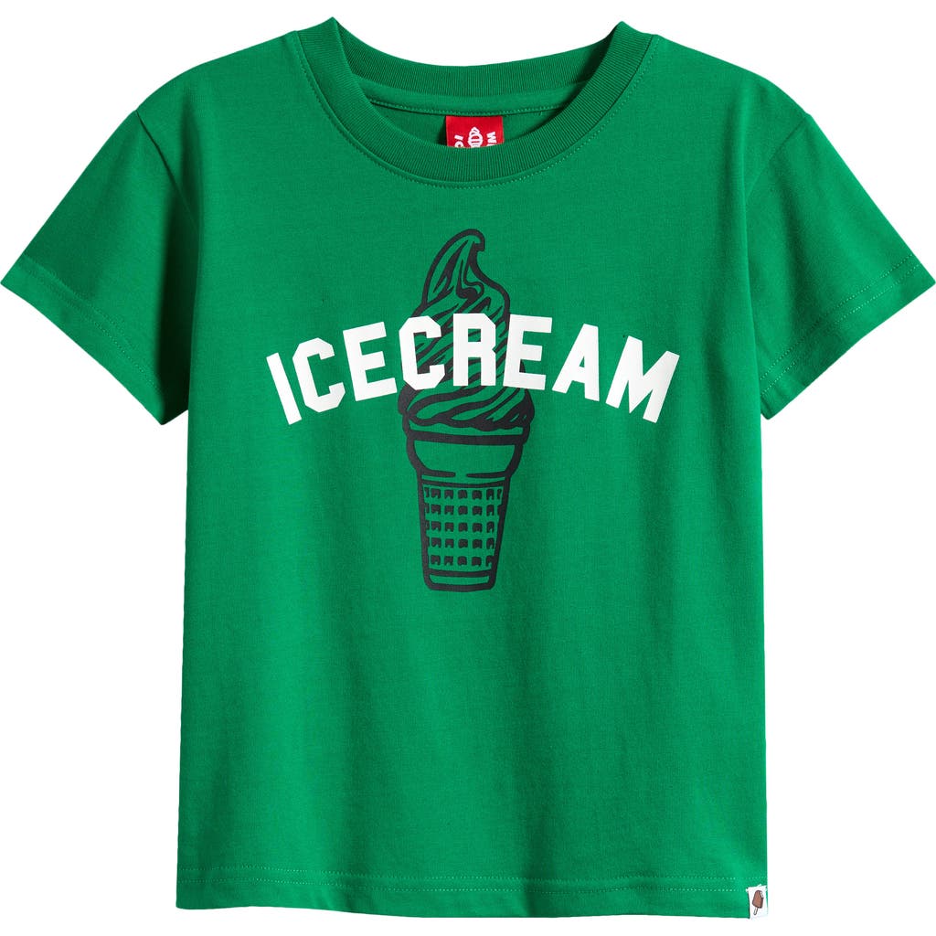 Icecream Kids' The Cone Cotton Graphic T-shirt In Green