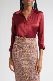 L'AGENCE Dani Silk Charmeuse Blouse