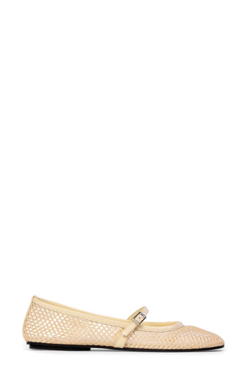 Black Suede Studio Mika Mary Jane Flat In Butter Mesh