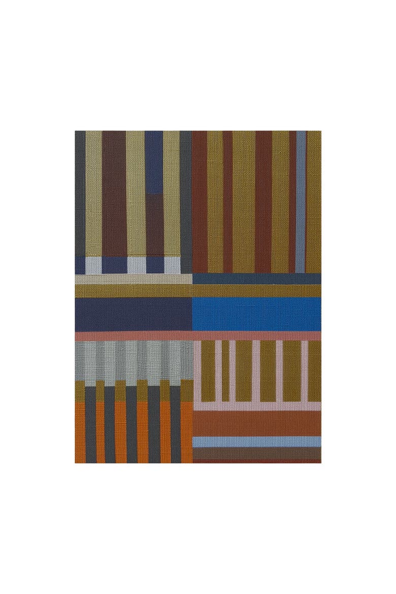 Woven Perspectives No. 03 Geometric Abstract Art Print, Main, color, Natural Oak Frame - 30x40