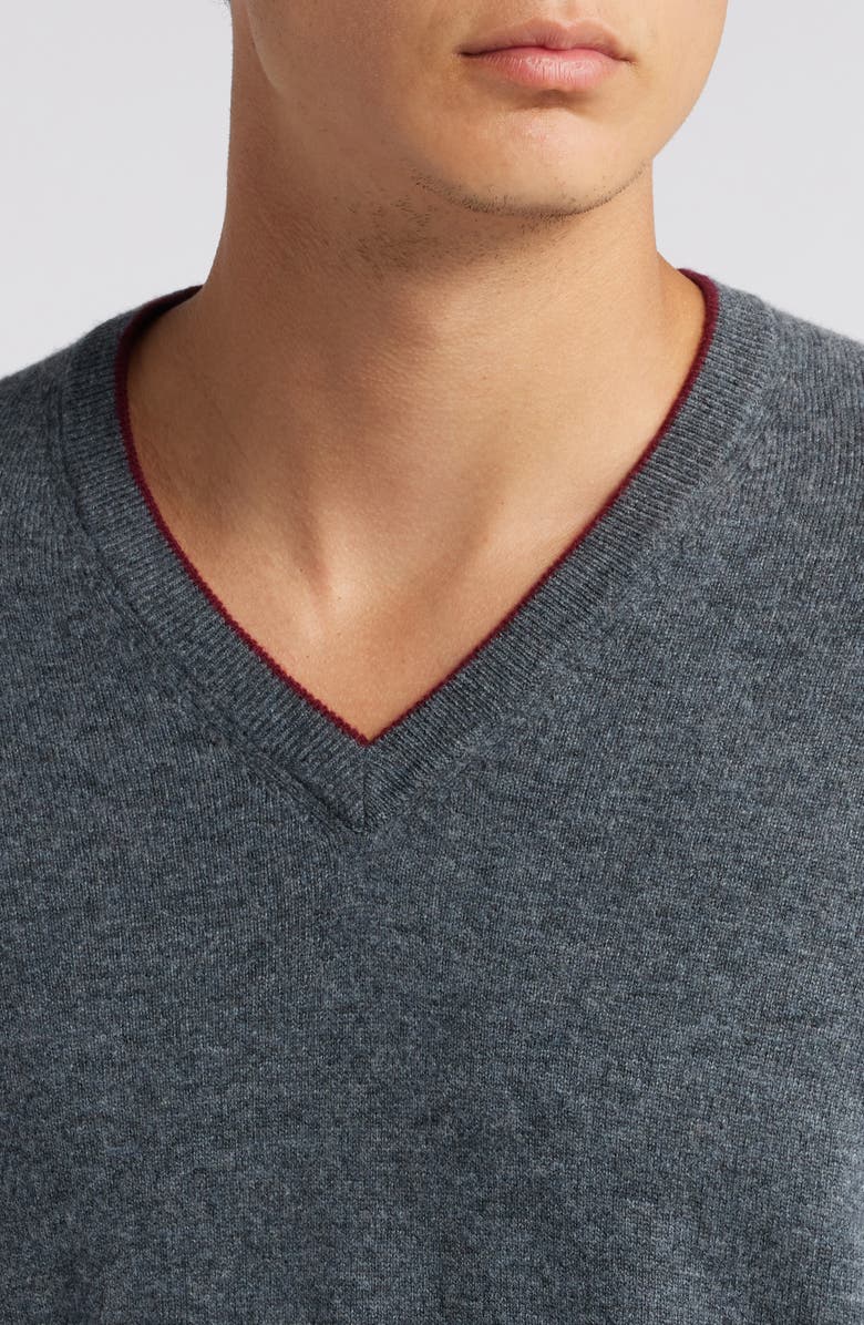 Lorenzo Uomo Tipped Merino Wool Sweater, Alternate, color, Shadow