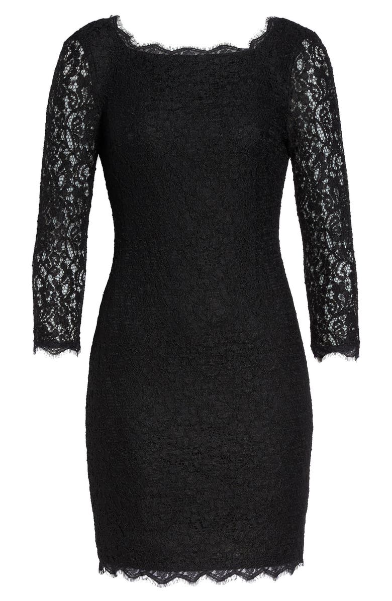 Adrianna Papell Lace Overlay Sheath Dress, Alternate, color,