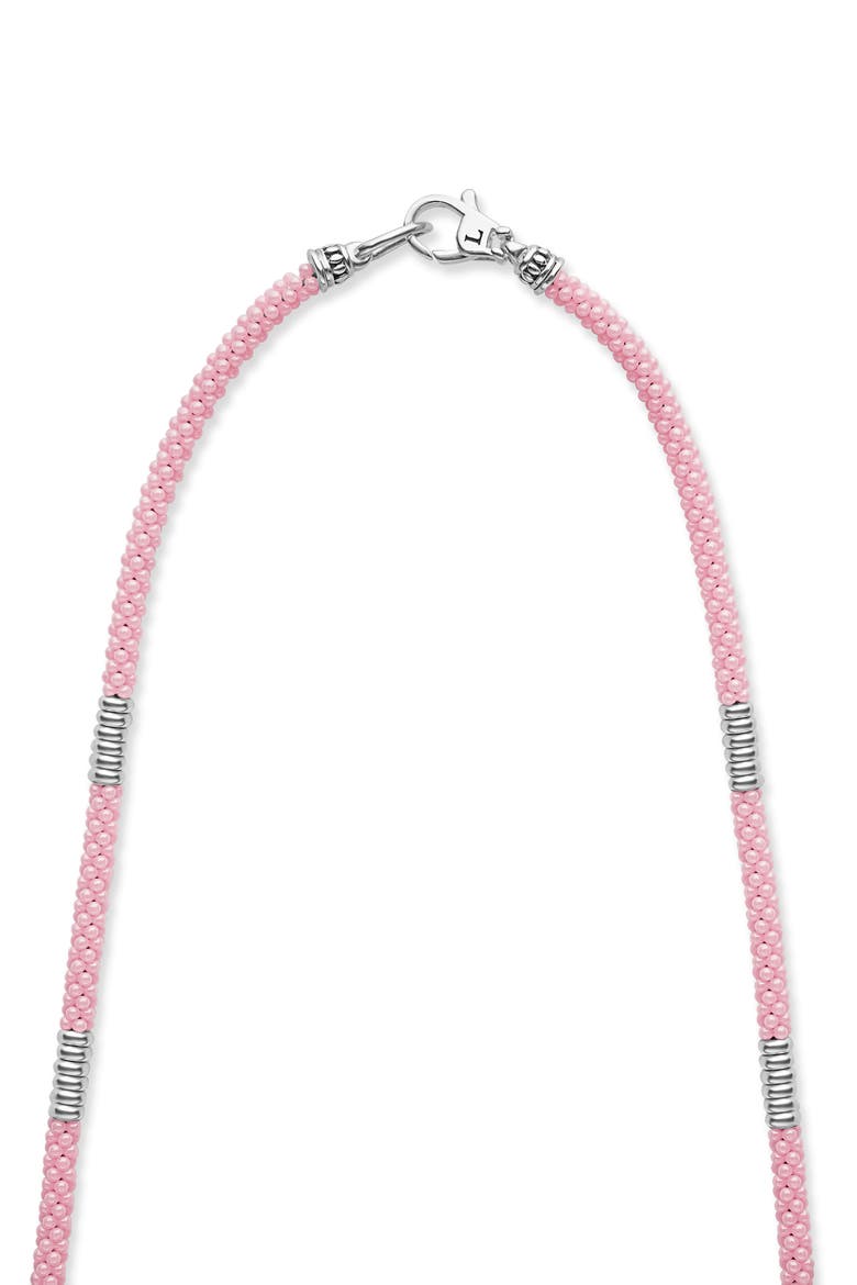 Pink Caviar Ceramic Station Necklace, Alternate, color, PINK