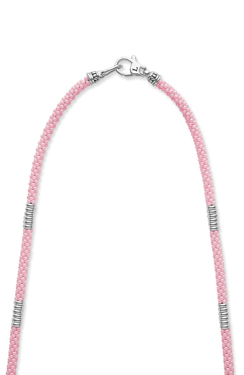 LAGOS Pink Caviar Ceramic Station Necklace, Alternate, color, Pink
