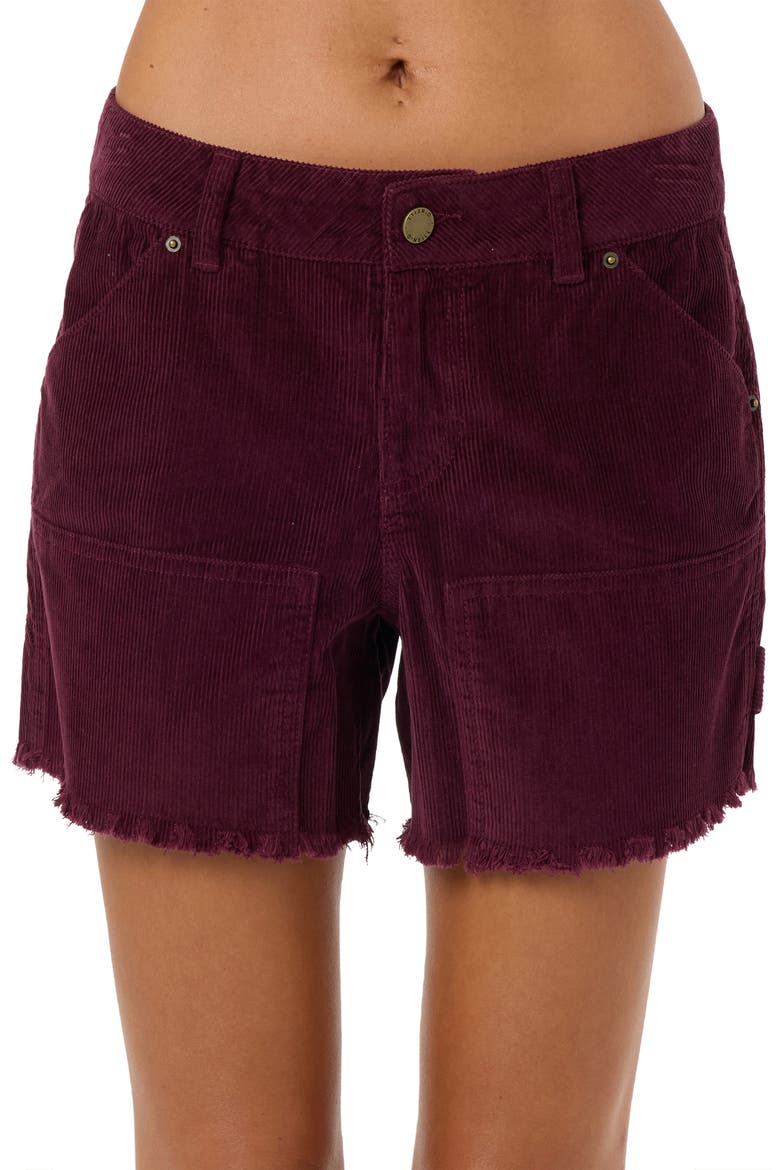 OG Harlyn Fray Denim Shorts, Alternate, color, FIG