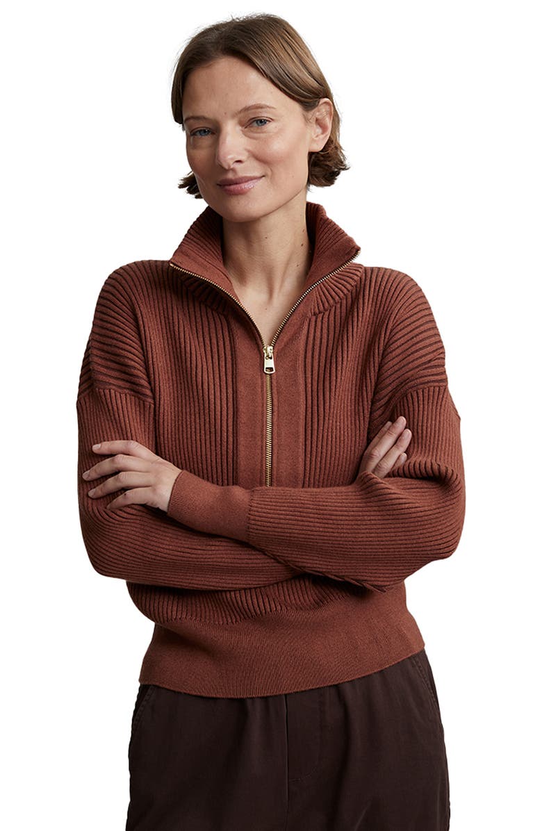 Varley Janie Rib Half Zip Sweater, Alternate, color,