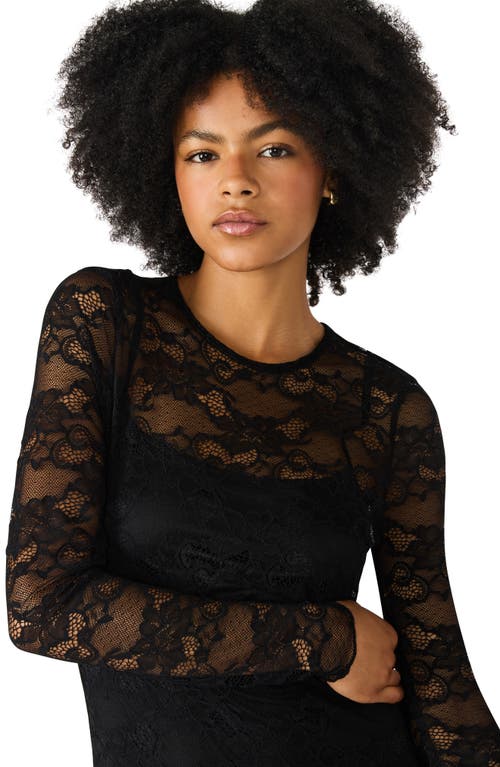Steve Madden Elona Lace Long Sleeve Maxi Dress In Black