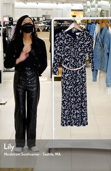 Harper Rose Floral Keyhole Neck Belted Midi Dress Nordstrom - Main Image
