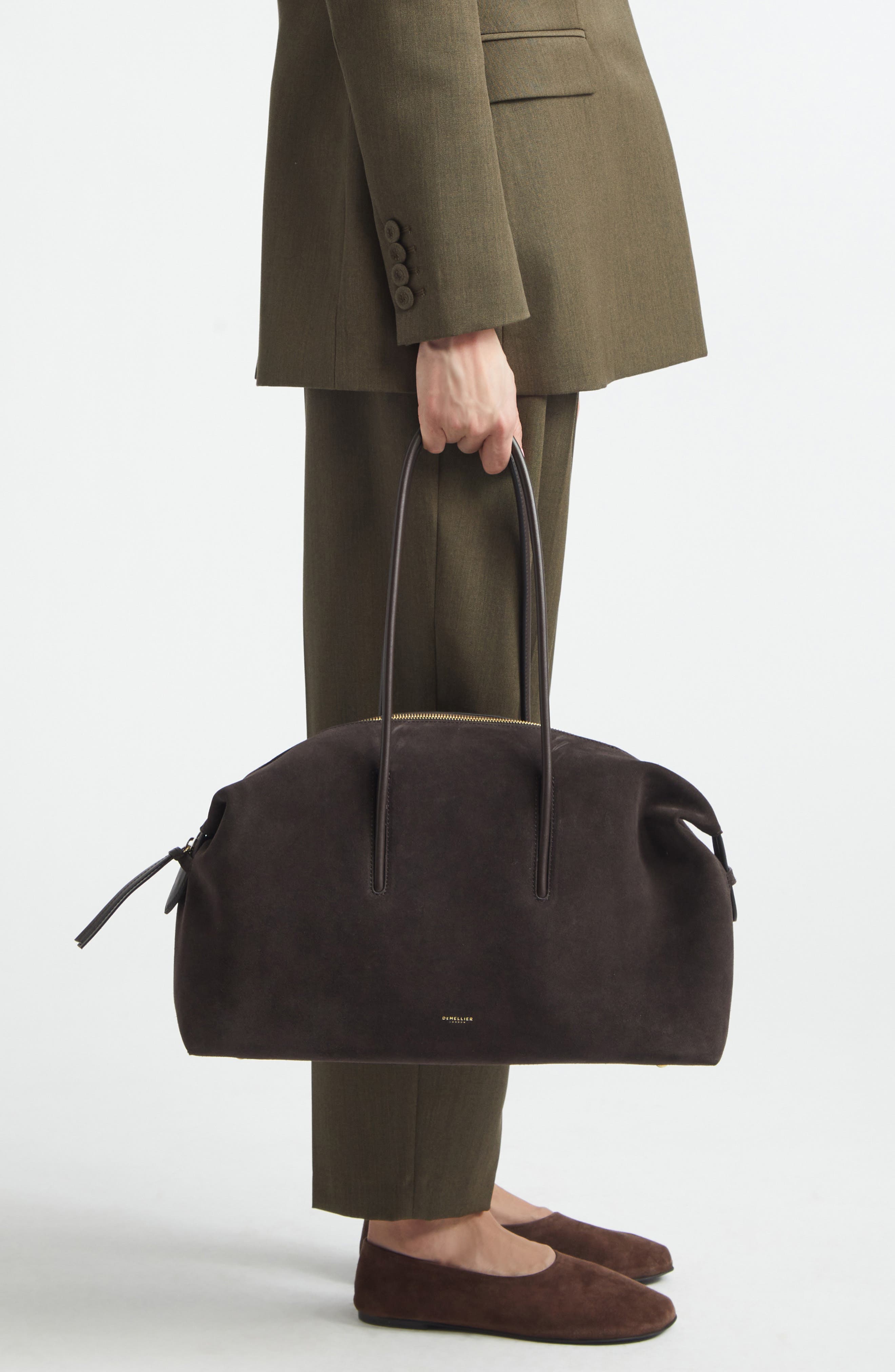 DeMellier The Stockholm Leather Top Handle Bag, Alternate, color, Dark Chocolate