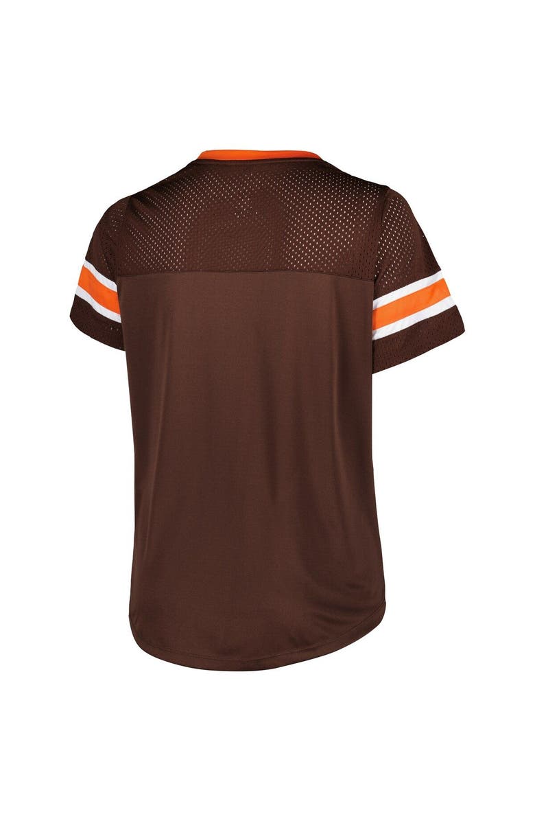 FANATICS Women's Fanatics Branded Brown Cleveland Browns Plus Size Original State Lace-Up T-Shirt, Alternate, color, 