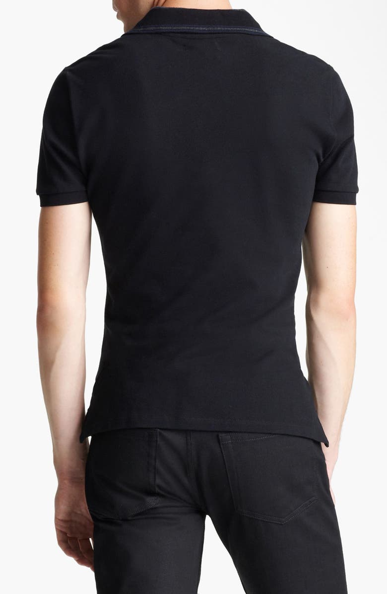 Burberry London 'Adler' Check Placket Cotton Polo, Alternate, color, 