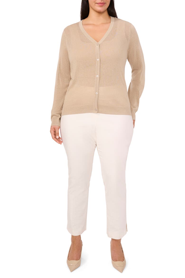 V-Neck Cardigan, Alternate, color, TAUPE BISQUE