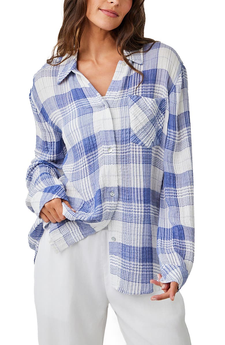 Bella Dahl Oversize Plaid Button-Up Shirt, Main, color, 