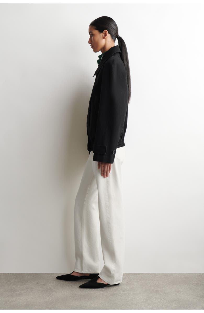 COS Rounded Cotton Blouson Jacket, Alternate, color, Black