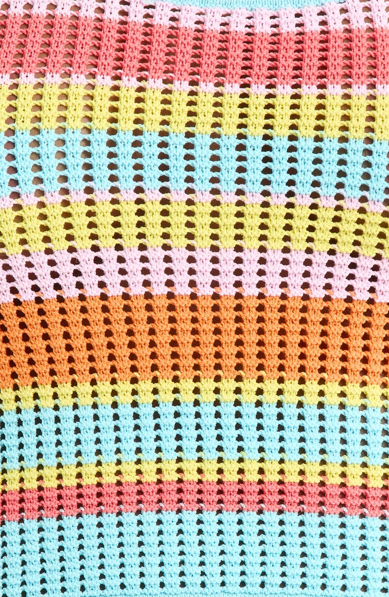 Kulani Kinis Stripe Knit Halter Crop Tank, Alternate, color, Sunset Strip