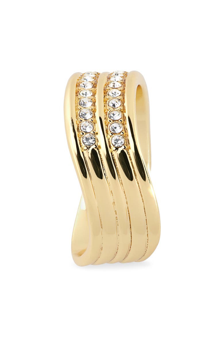 Pavé Crystal Band Ring, Alternate, color, GOLD