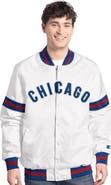 STARTER Men's Starter White Chicago Cubs Cooperstown Scout Full-Snap Varsity Jacket
